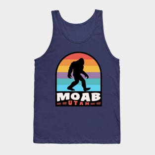 Moab Utah Bigfoot Sasquatch Arches Canyonlands Retro Sunset Tank Top